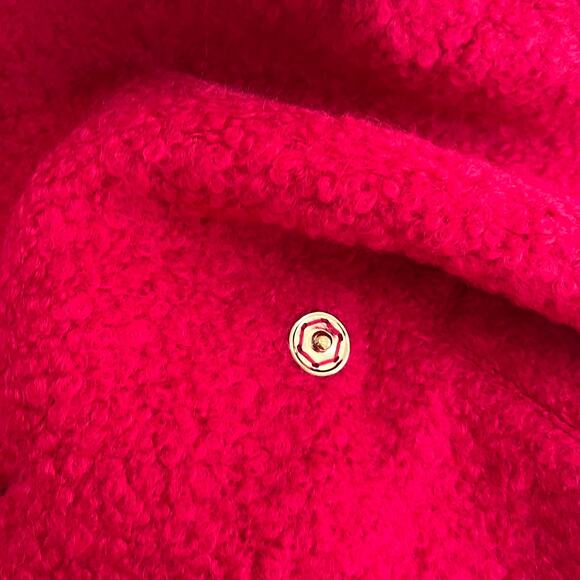 Betsey Johnson Pink Teddy Wool Peacoat Size Medium - Picture 6 of 6